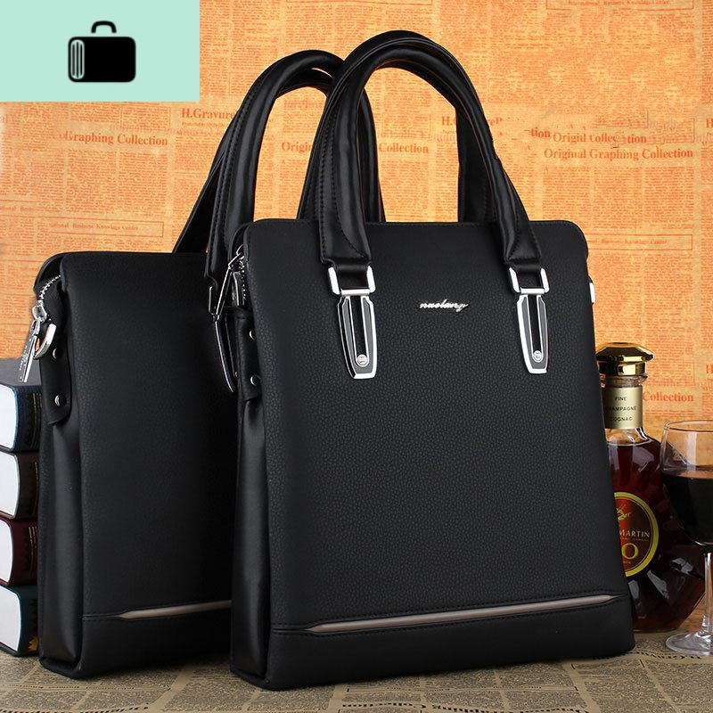 男士手提包商务男包手拎包单肩包斜挎包竖款皮包休闲手拿公文包new