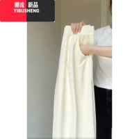 YIBUSHENG米杏色松紧高腰宽松阔腿休闲裤女季显瘦薄款山本萝卜裤九分裤子