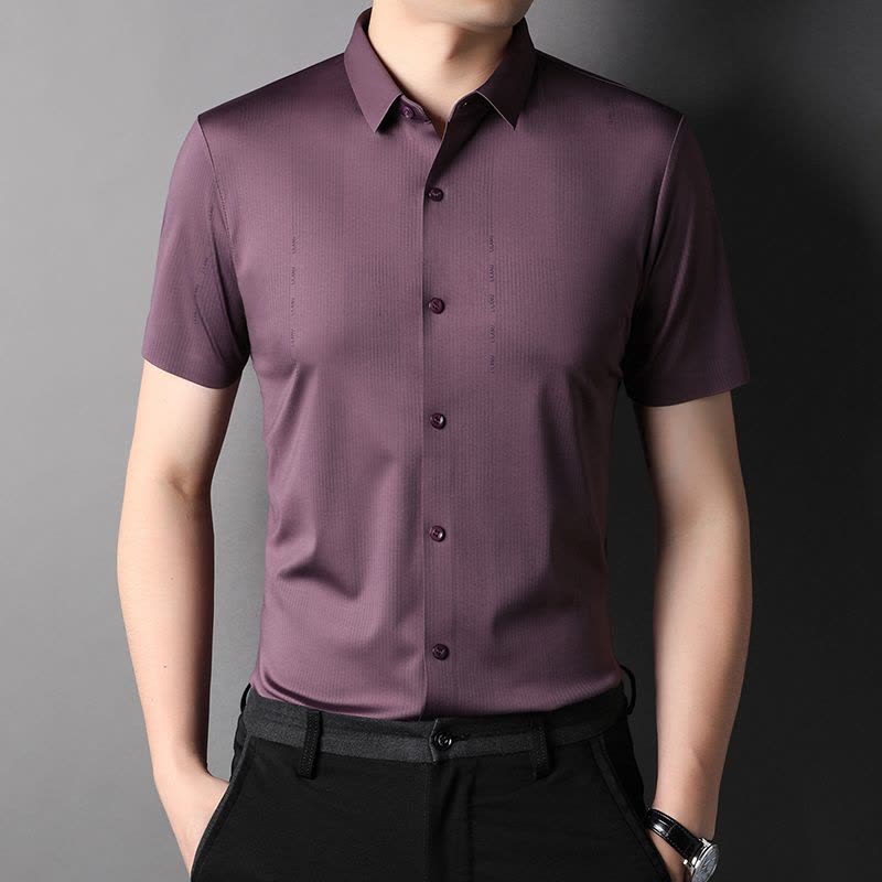 恒源祥品牌免烫短袖衬衫男寸衣宽松商务休闲中年男士衬衣服薄2022年夏季图片