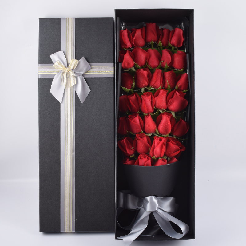 鲜花速递全国 33朵红玫瑰鲜花礼盒 七夕 情人节送花 送女友节日礼物