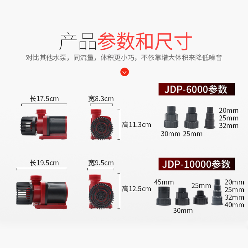 鱼缸水泵家用潜水泵变频水泵可调大流量鱼池循环抽水泵高清大图