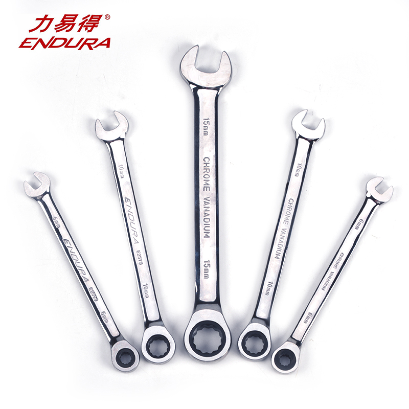 力易得(ENDURA) E2520全抛光棘轮两用开口梅花快速扳手17mm 1把(货期3-5天)