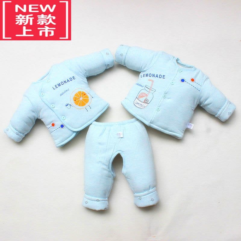 可莉允新生儿加厚棉衣三件套宝宝秋冬装棉服棉袄初生婴儿衣服外套装图片