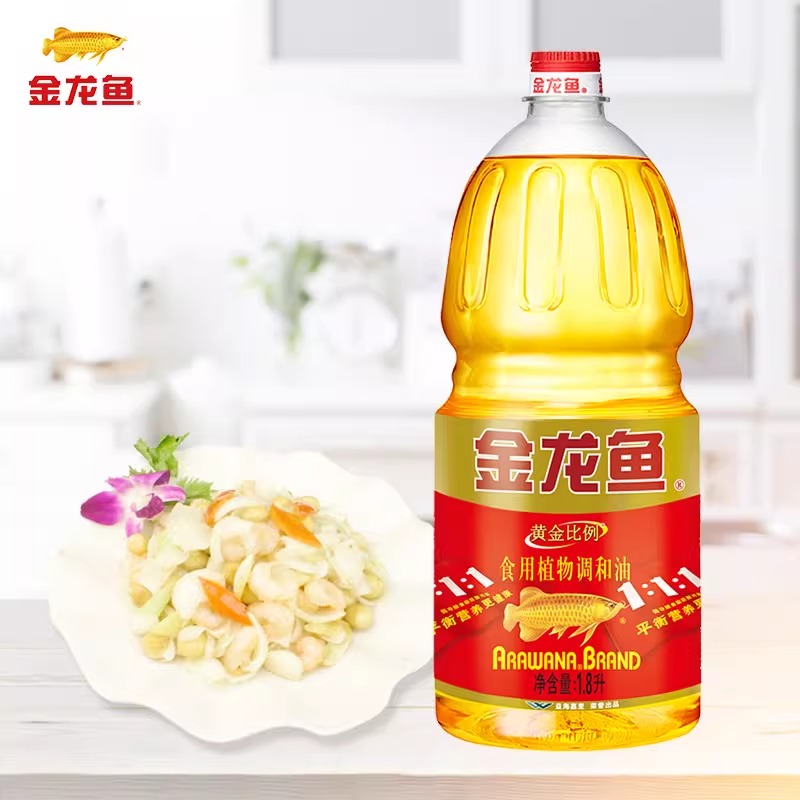 金龙鱼黄金比例1:1:1食用植物调和油1.8L/瓶高清大图
