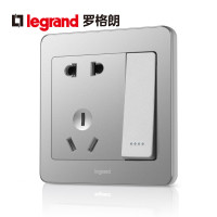 罗格朗Legrand开关插座面板tcl逸典醇砂钢带开关5五孔二三插家用暗装墙壁电源86型带开关插座