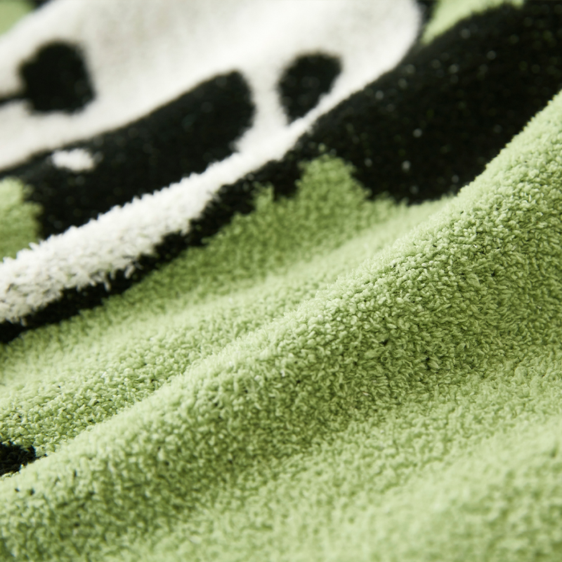 唐纳家纺 雪花绒提花毯-竹上萌友 110*145CM- TN-BK24042高清大图