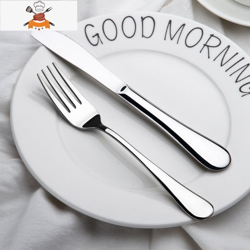 儿童版牛排刀叉盘子套装 全套西餐具家用西餐餐具 儿童刀叉套装 大人版刀+叉 敬平图片