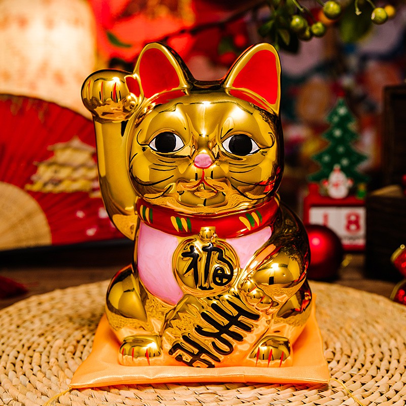 猫摆件开业礼品家居店铺存钱罐日本客厅小号电动摇手创意陶瓷 三维工匠猫高清大图