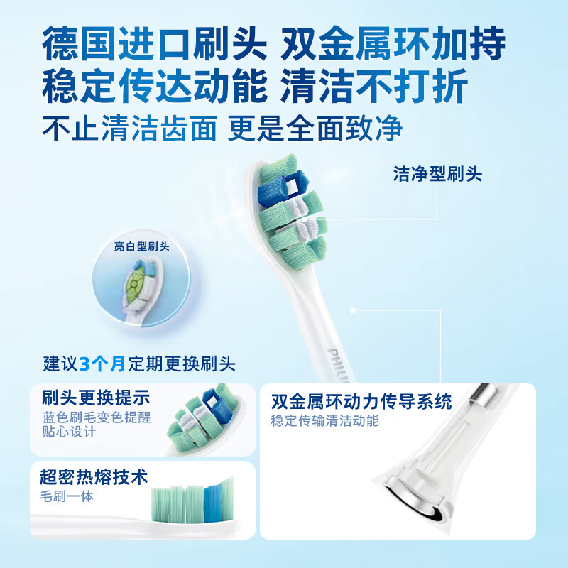飞利浦(PHILIPS)电动牙刷钻石3系 HX5272/03皓月白高清大图