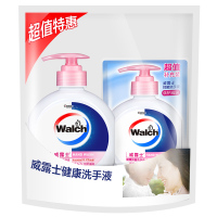 威露士(walch) 健康抑菌洗手液(倍护滋润) 525ml+袋装250ml 家用儿童通用杀菌消毒洗后清香 组合装