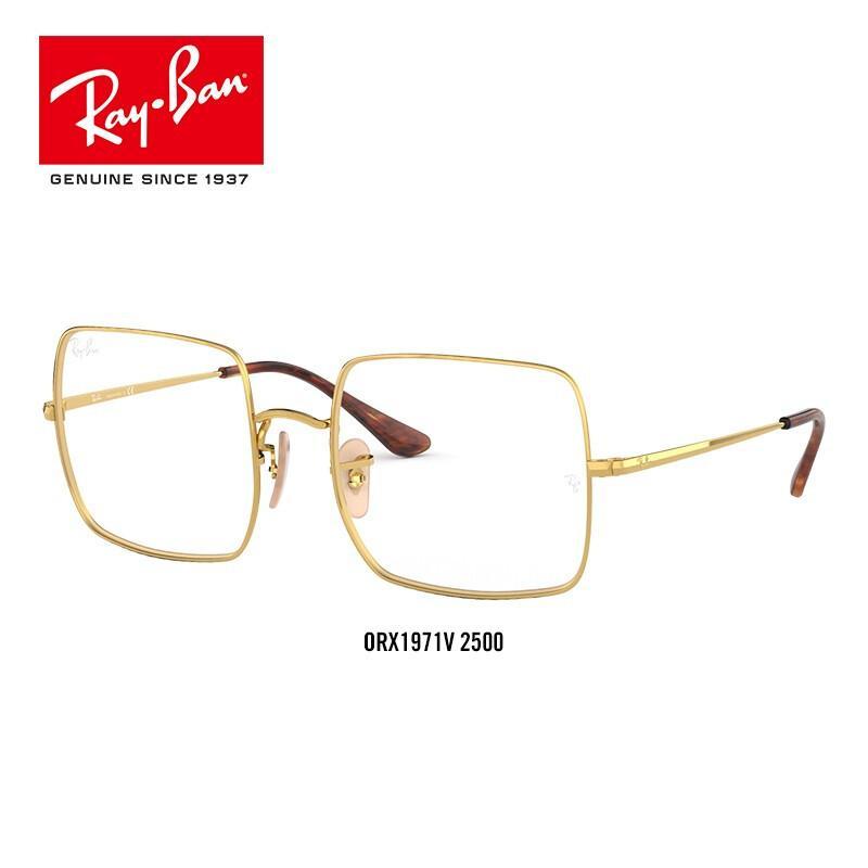 RayBan雷朋金丝边方形款光学镜潮流防蓝光近视镜架男女款0RX1971V 2500金色镜框尺寸54