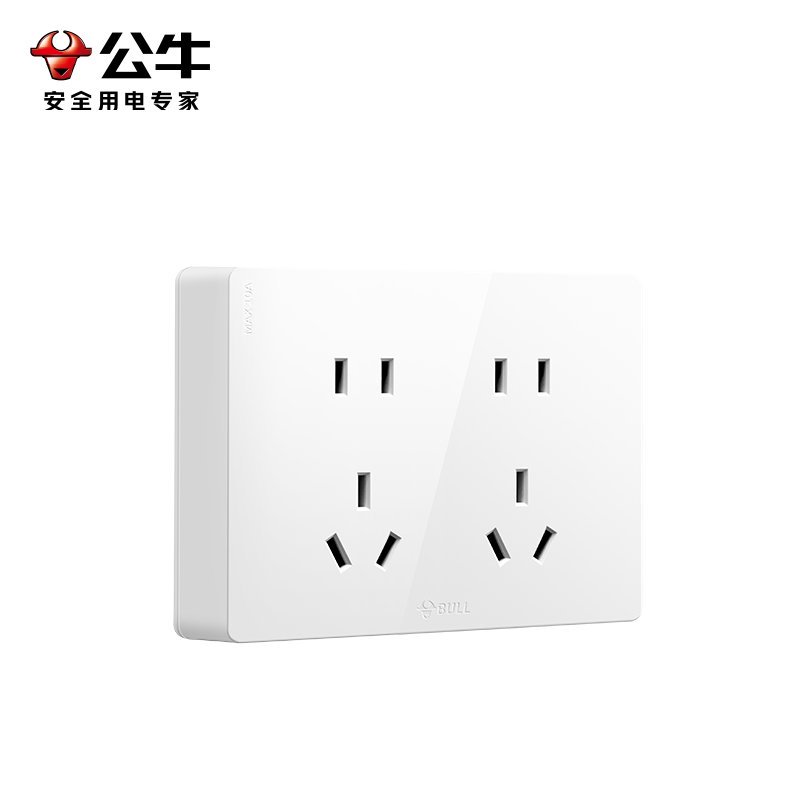 公牛(bull)G59-Z423 插座明装超薄墙壁多孔位插座大板明线超薄十孔明装盒G59高清大图