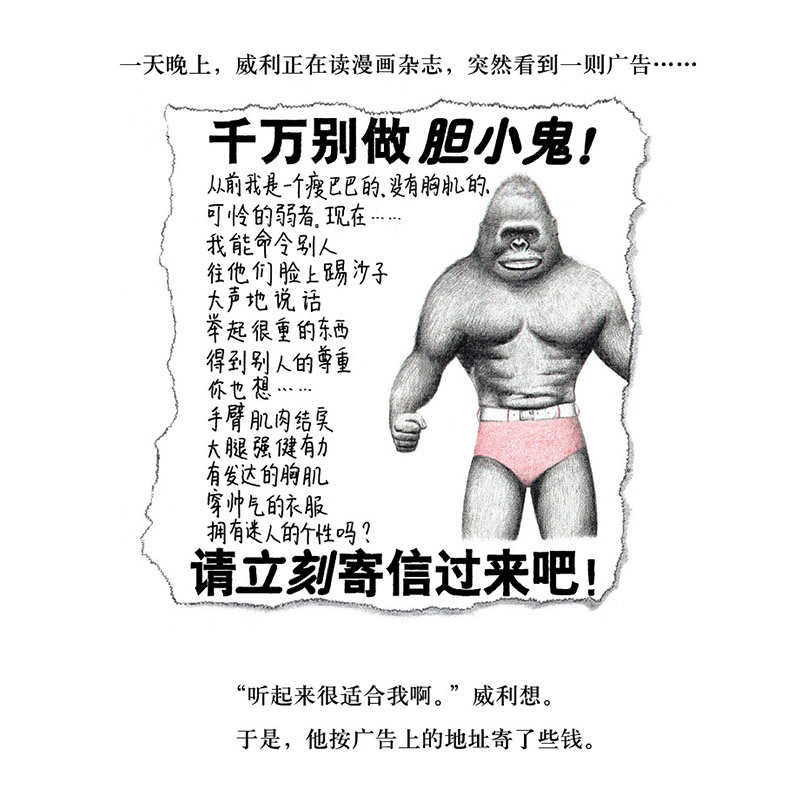 胆小鬼威利 [正版]胆小鬼威利硬壳精装图画书蒲蒲兰绘本帮助孩子慢慢变强变壮的亲子阅读幼儿园童书高清大图
