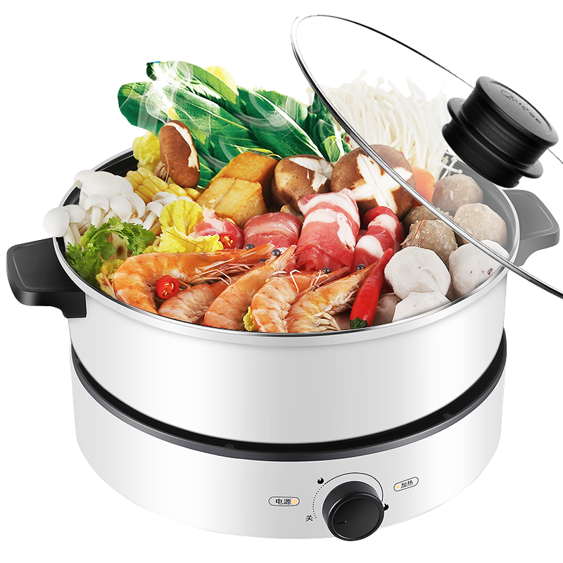 美的(Midea) 电火锅 电炒锅 电煮锅家用多用途锅 火锅专用锅多功能电热锅宿舍大容量 分体设计 4L容量