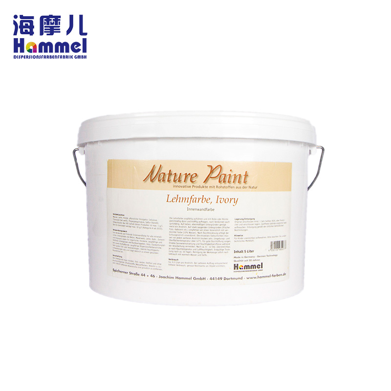 海摩儿(hammel) 天然陶土艺术涂料 水性涂料 象牙白亚光 5L 德国原装进口 象牙白