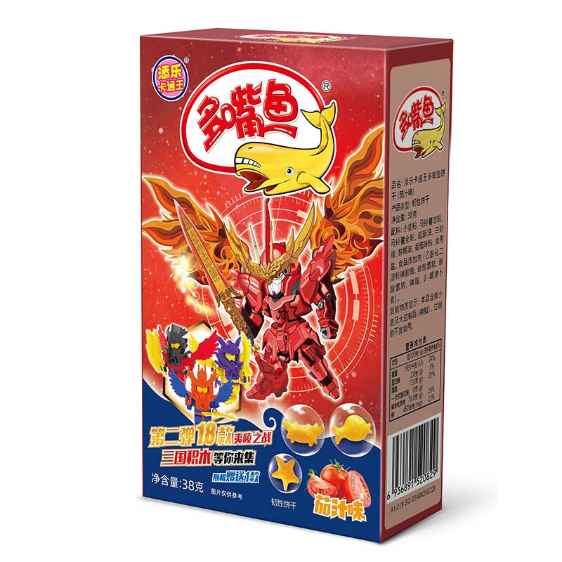 添乐卡通王多嘴鱼饼干原味38g视频