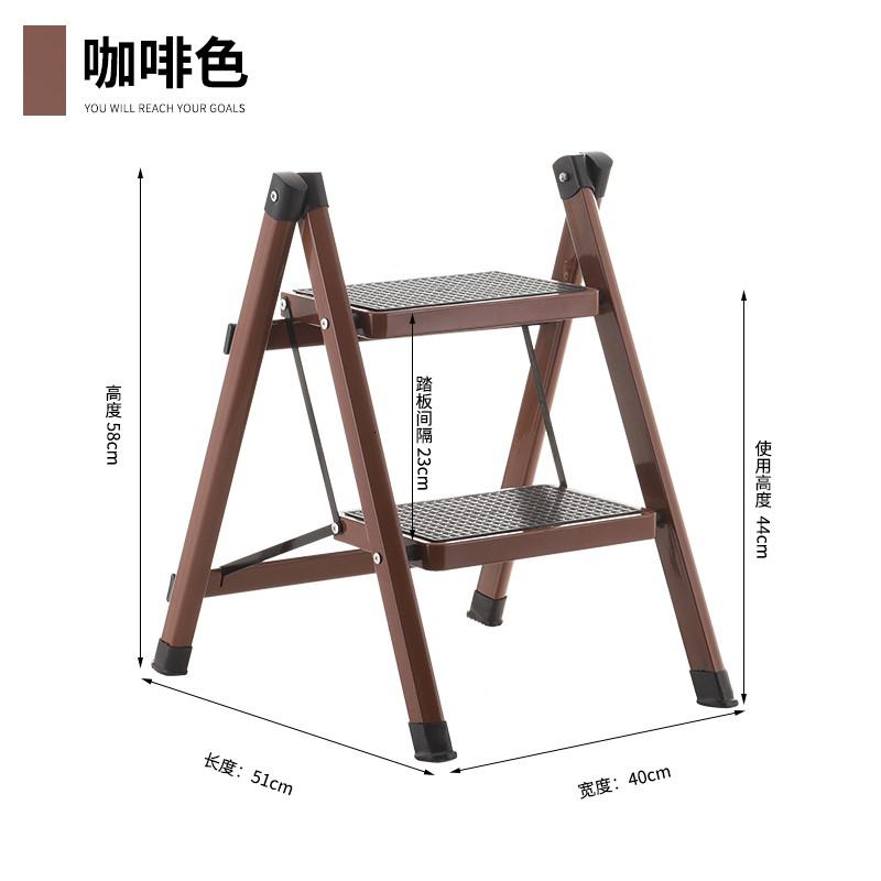 小型迷你舞台简约梯子家用折叠架子非绝缘收缩凳书架高低凳脚踏电 三维工匠 金属灰A8家用梯高清大图
