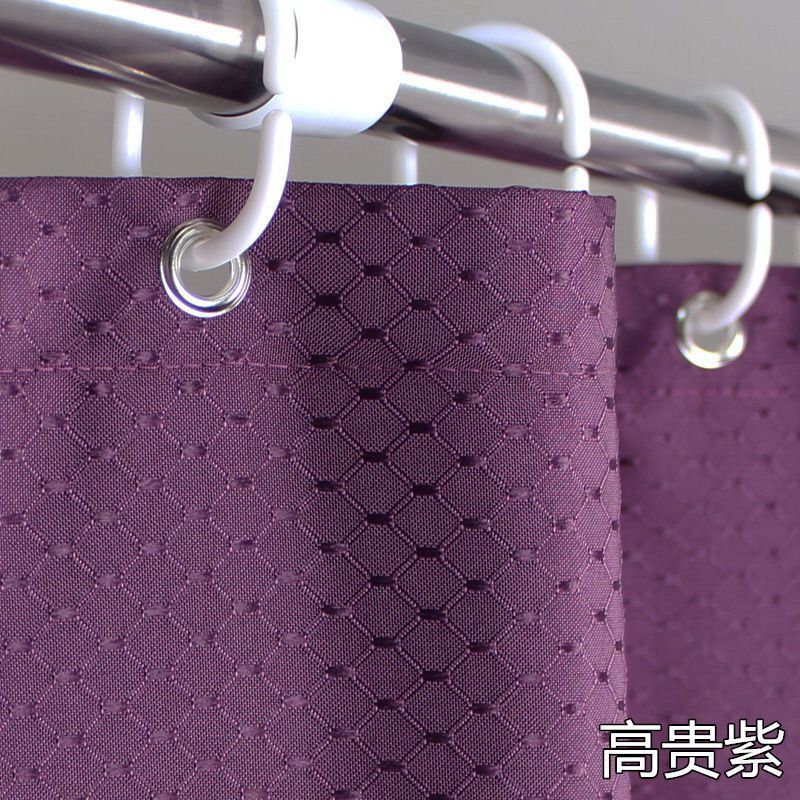 美帮汇宾馆浴帘水布加厚霉浴室隔断挂帘卫生间窗帘淋浴洗澡帘子 高贵紫 【套装】宽200x高240cm+2.6圆头杆