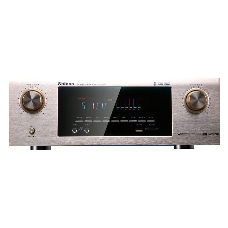 新科(Shinco)S-9000 450W数字功率放大器HIFI功放机声音放大器光纤同轴HDMI 金色