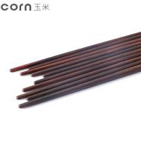 玉米(corn) 红酸枝成人筷 5双装 圆头圆嘴 原木无漆无蜡 家用筷套装 餐具