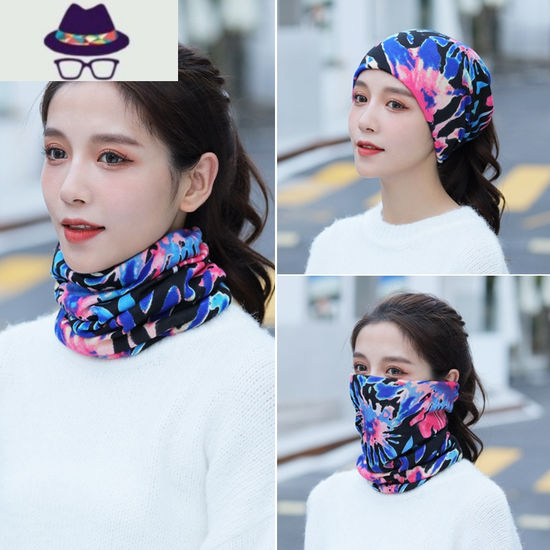 冬季围脖女户外骑行脖套女运动百变魔术头巾护颈围巾百搭春秋情侣fish