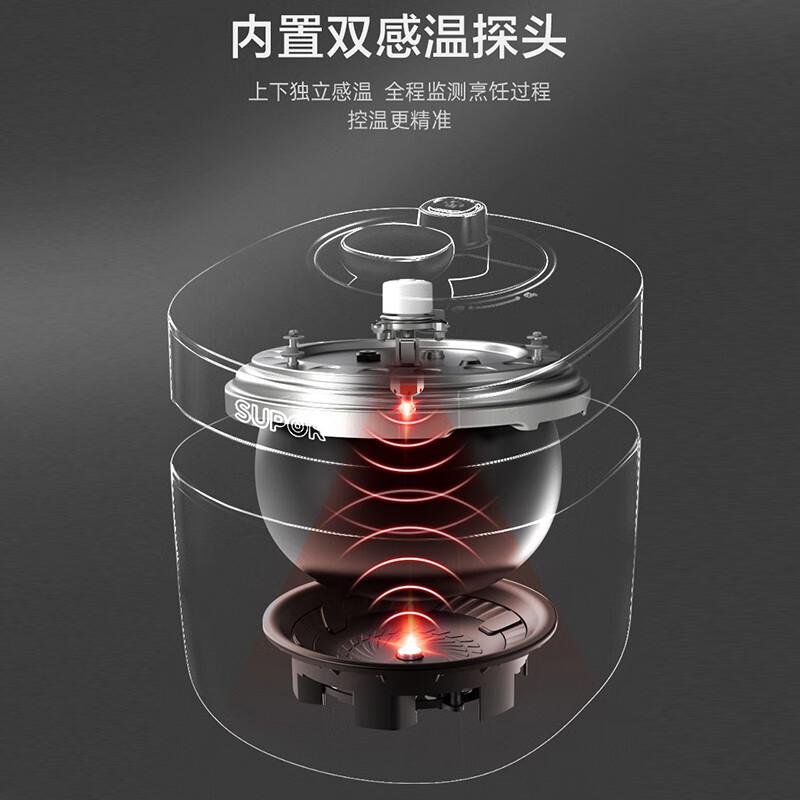 苏泊尔(SUPOR)鲜呼吸系列 电压力锅5L IH猛火2200W 精钢球釜 10分钟快速菜SY-50HC9073Q双胆高高清大图