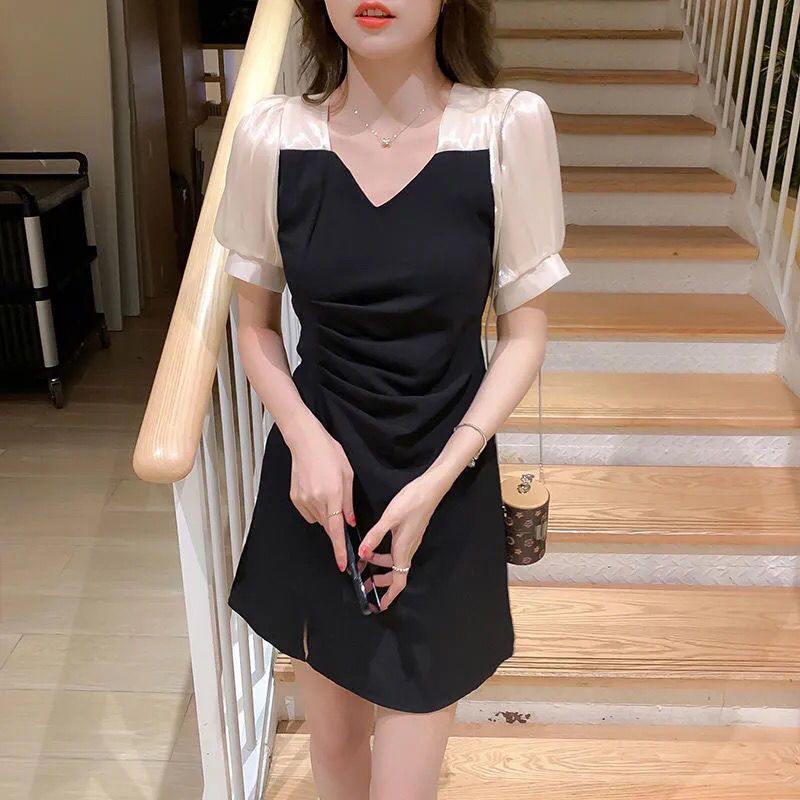 哺乳衣夏季外出新款超仙法式复古气质显瘦哺乳衣连衣裙辣妈款 短款-女装款 M