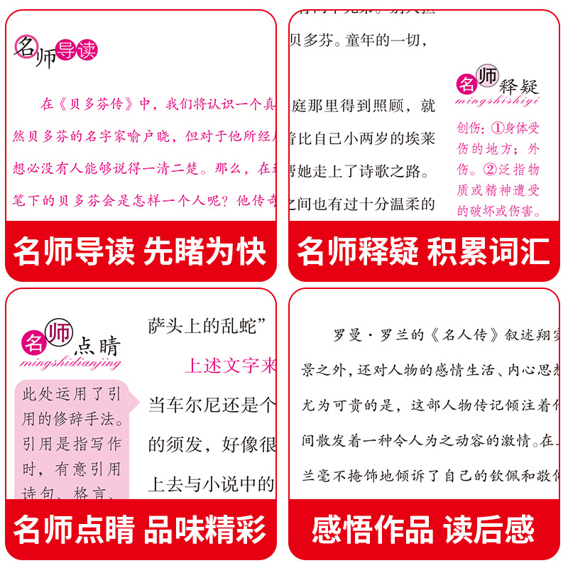 名人传书正版罗曼罗兰原著无障碍名著大阅读系列书籍初中生七八九年级新课本阅读亲近经典精美插图名师辅导与课本同步dy