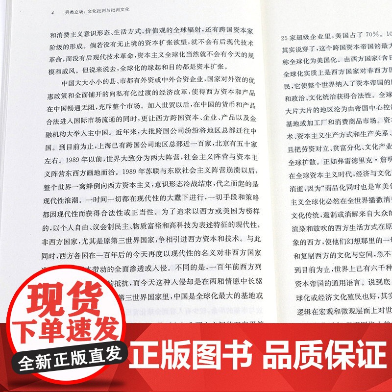 [4本39]另类立场:文化批判与批判文化 谢少波著文化研究访谈录现代性反思书籍高清大图