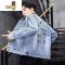 YANXU牛仔外套男百搭韩版潮流帅气牛仔衣修身学生夹克秋装社会小伙外套