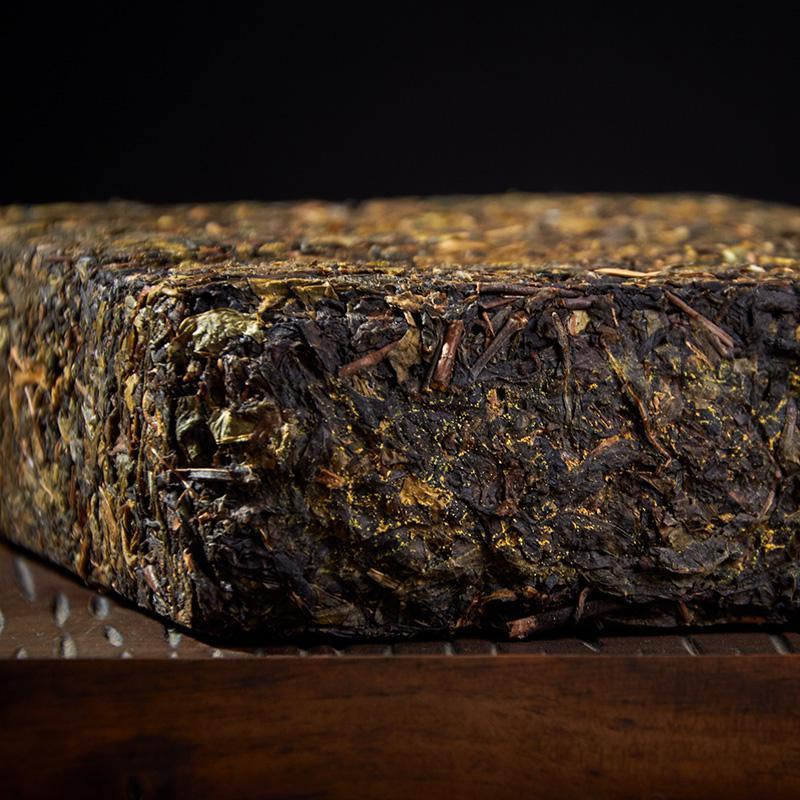 黑茶湖南安化黑茶金花茯砖茶正宗手筑茯茶安华金花黑茶砖茶叶1kg