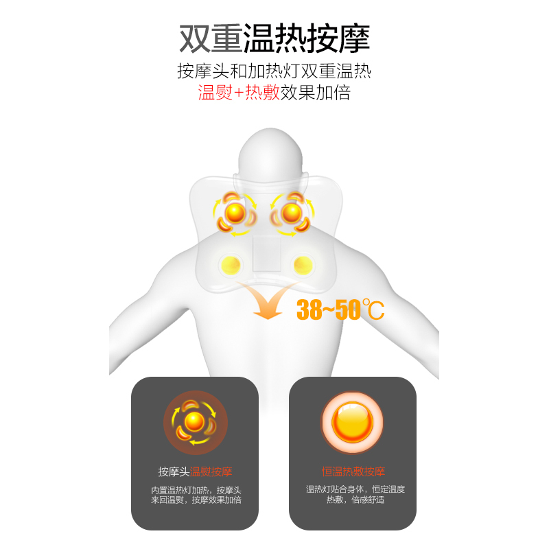 璐瑶(LUYAO)按摩枕头 LY-160红黑色 磁疗法;红外线疗法 透气网布定时功能 颈部手臂腿部背部3D按摩指压按摩
