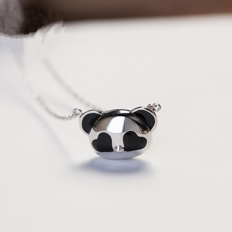 925项链小熊猫爱心造型坠时尚女款可爱风格锁骨链首饰品送女朋友七夕