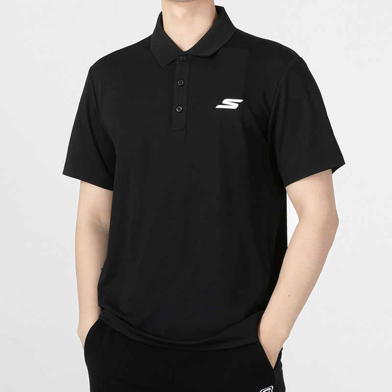 Skechers斯凯奇男子新款舒适简约透气运动短袖T恤P122M053-0018 ZP