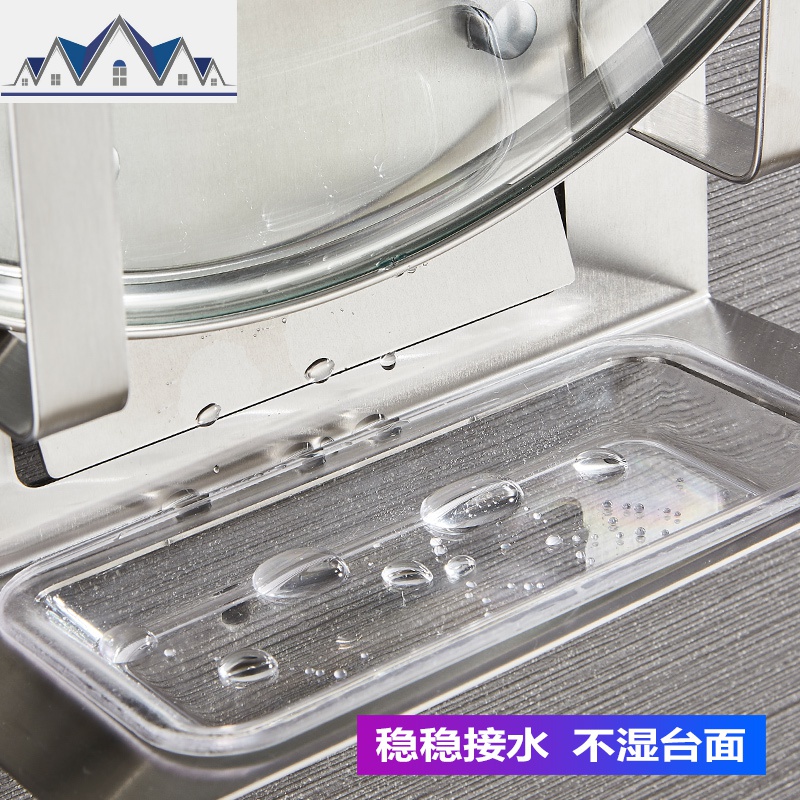免打孔锅盖架304不锈钢菜板架壁挂式厨房收纳置物架挂件挂钩架子 三维工匠高清大图