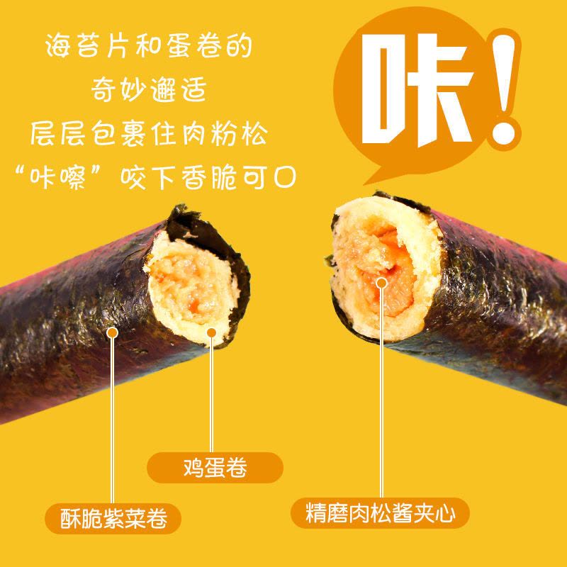 网红海苔肉松卷夹心海苔脆糕点海苔卷蛋卷海味休闲零食图片