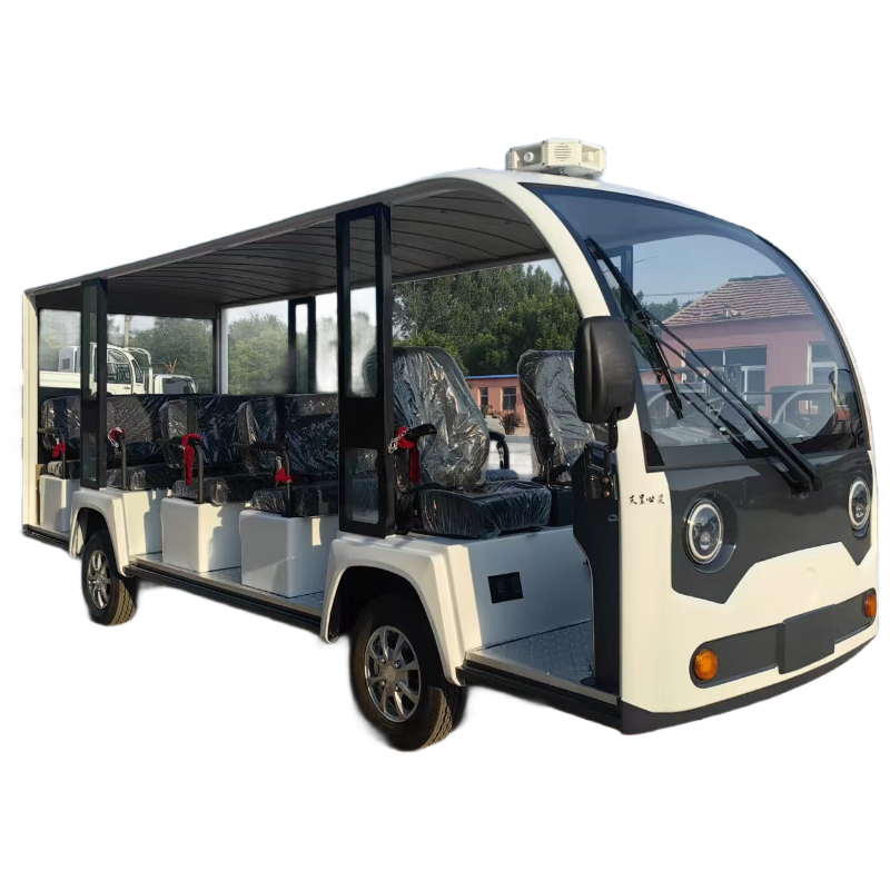 禾呈心采 电动观光车五排14座 接待车电动四轮摆渡车 敞篷款高清大图