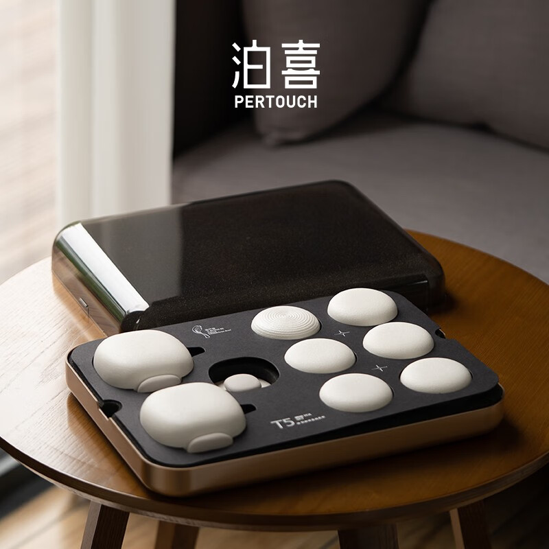 泊喜(Pertouch)小巨蛋T5陶瓷功夫茶具套装家用客厅轻奢高档便携喝茶茶具新款 小巨蛋T5白色(茶盒版)高清大图