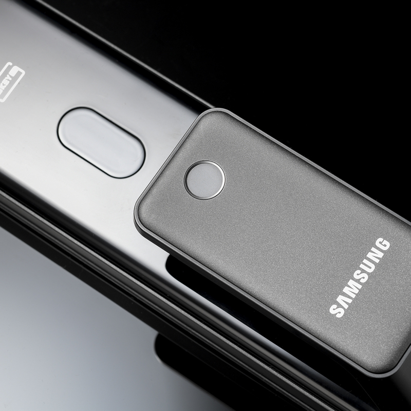 锁指纹锁电子锁密码锁智能门锁家用防盗门三星门锁大门锁shpp50曜岩黑