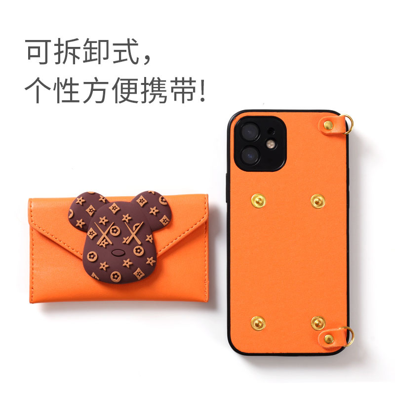 Yesfeel苹果12手机壳iPhone13Promax零钱包斜跨皮革卡包11防摔单肩挂绳13可背包式女皮套适用