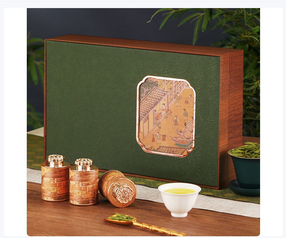 盛茗世家 茶叶西湖龙井茶明前 特级160G凝绿礼盒装春茶绿茶..高清大图