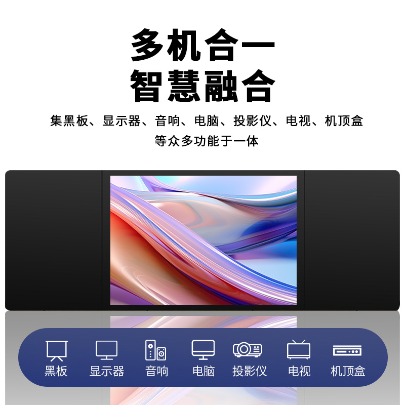飞显 FX-LHDGZH85W 85英寸智慧黑板+壁挂支架 会议一体机 (计价单位:套) 黑色高清大图