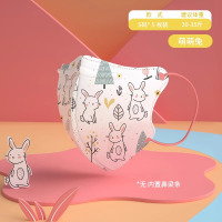 绿鼻子3d立体口耳罩 1-6岁萌萌兔-5枚