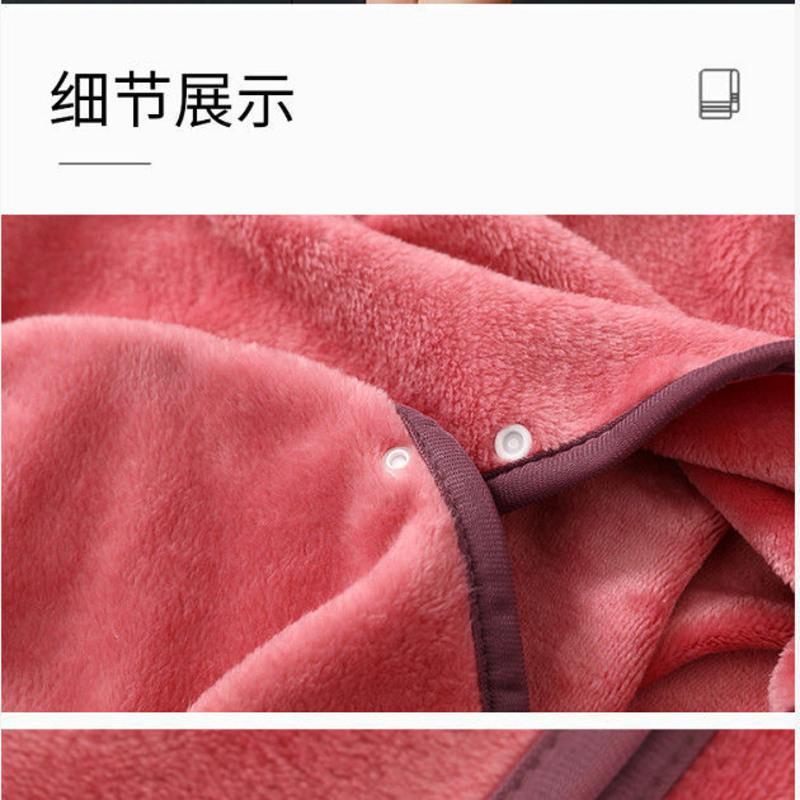 蓝色带帽 120厘米*90厘米总重380克 毛毯盖腿办公室夏天懒人毯子披肩斗篷学生午睡宿舍空调毯四季通用