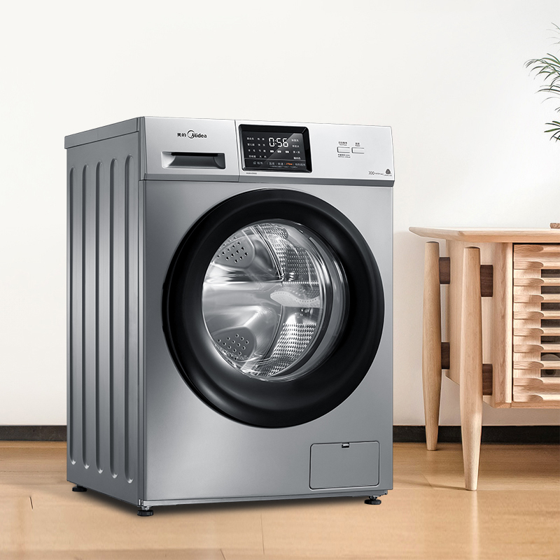 美的(Midea)MG90V331DS5 新品9公斤全自动滚筒洗脱一体洗衣机 静音变频 家用老虎银 巴氏除菌洗