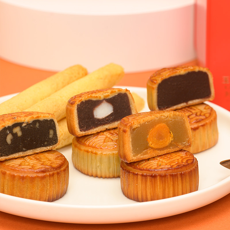 锦华礼 玉兔揽月551g 中秋月饼 糕点蛋卷组合 精致包装