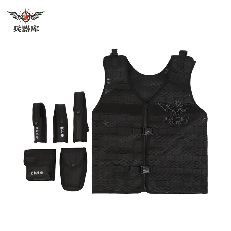 兵器库警黑色模块战术背心马甲多功能轻量化战术马甲作战背心公共安全