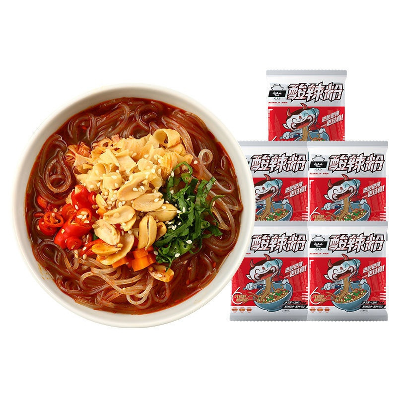 酸辣粉3/6袋装网红麻酱红薯粉条粉丝米线泡面方便速食