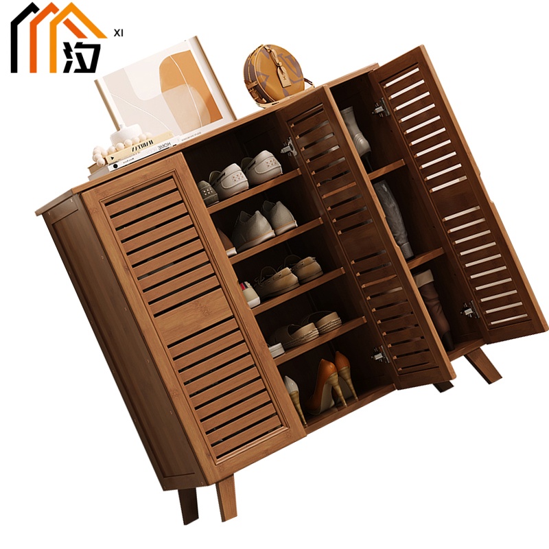 汐木质鞋柜三门个高清大图