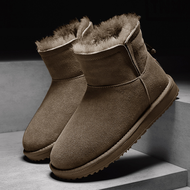 冬季新款男款高筒加绒雪地靴休闲户外运动保暖防寒套脚棉鞋男鞋
